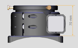 Axis instruments - hauteur du porte-oculaires Crayford standard 3 pouces. Prévoir environ 10mm de plus (épaisseur de l'embase taraudée) en cas d'utilisation au foyer Cassegrain.